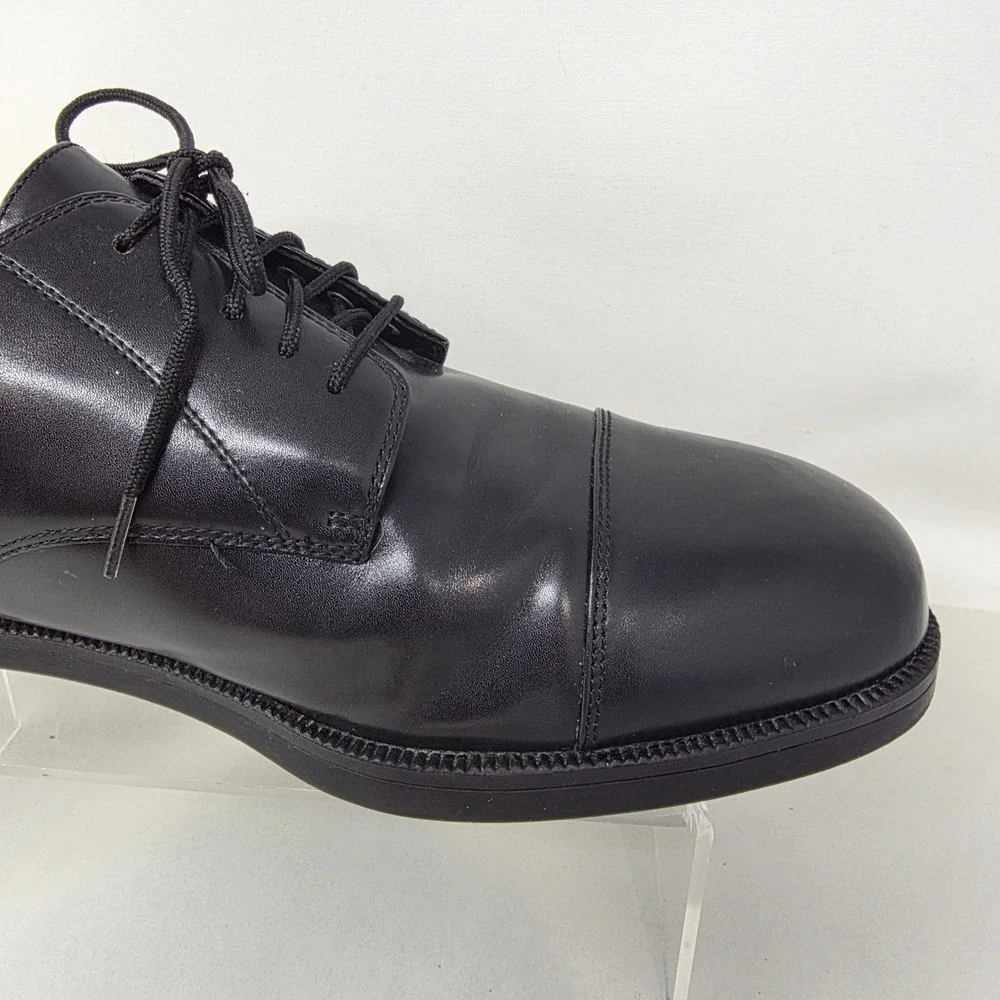 Hush Puppies Oxford Mens 13 M 15175 Black Leather Cap Toe Dress Shoes Excellent